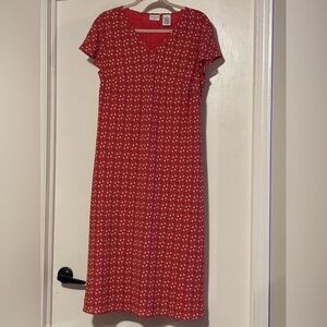 Covington Red Geometric Midi Dress